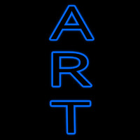 Vertical Blue Double Stroke Art Leuchtreklame