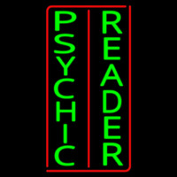 Vertical Green Psychic Reader Red Border Leuchtreklame