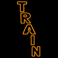 Vertical Orange Train Leuchtreklame