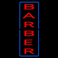 Vertical Red Barber With Blue Border Leuchtreklame