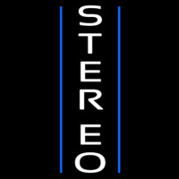 Vertical White Stereo Block Blue Line 1 Leuchtreklame