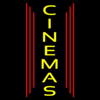 Vertical Yellow Cinemas Leuchtreklame