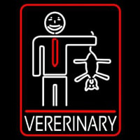 Veterinary Man And Cat Logo Leuchtreklame