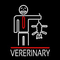 Veterinary Man And Cat Logo Leuchtreklame