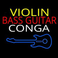 Violin Bass Guitar Conga 1 Leuchtreklame