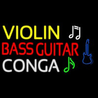 Violin Bass Guitar Conga 2 Leuchtreklame