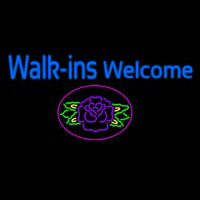 Walk Ins Welcome Flower Leuchtreklame