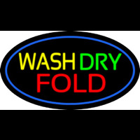 Wash Dry Fold Oval Blue Leuchtreklame