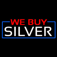 We Buy Silver Block Leuchtreklame