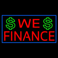 We Finance Dollar Logo Blue Border Leuchtreklame