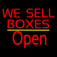 We Sell Bo es Script1 Open Yellow Line Leuchtreklame