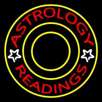 White Astrology Readings Yellow Border Leuchtreklame