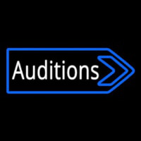 White Auditions With Arrow Leuchtreklame