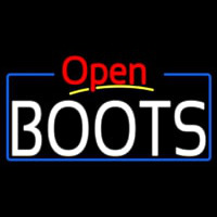 White Boots Open With Border Leuchtreklame