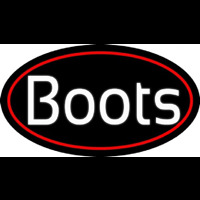 White Boots Red Border Leuchtreklame