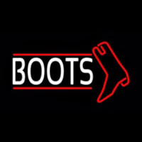 White Boots With Logo Leuchtreklame