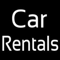 White Car Rentals Leuchtreklame