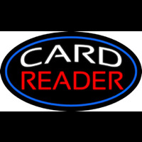 White Card Red Reader And Blue Border Leuchtreklame