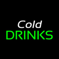 White Cold Drinks Green Leuchtreklame