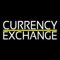 White Currency E change Leuchtreklame