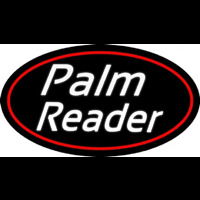 White Cursive Palm Reader Leuchtreklame