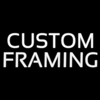 White Custom Framing Leuchtreklame