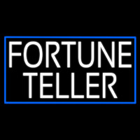 White Fortune Teller With Blue Border Leuchtreklame