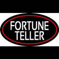White Fortune Teller With Red Border Leuchtreklame