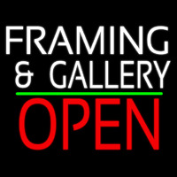 White Framing And Gallery With Open 1 Leuchtreklame