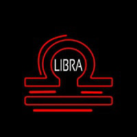 White Libra Zodiac Leuchtreklame