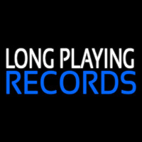 White Long Playing Blue Records Block 1 Leuchtreklame