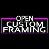 White Open Custom Framing With Pink Border Leuchtreklame