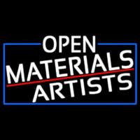 White Open Materials Artists With Blue Border Leuchtreklame