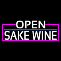 White Open Sake Wine With Pink Border Leuchtreklame
