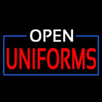 White Open Uniforms Blue Border Leuchtreklame