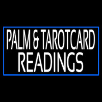 White Palm And Tarot Card Readings Blue Border Leuchtreklame