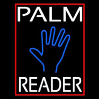 White Palm Reader Red Border Leuchtreklame