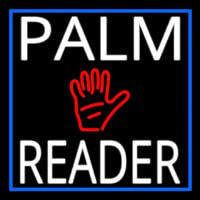 White Palm Reader With Blue Border Leuchtreklame