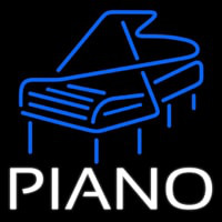 White Piano Blue Logo 4 Leuchtreklame