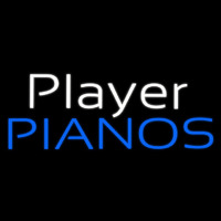White Player Blue Pianos Block Leuchtreklame