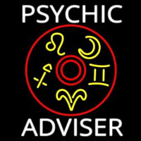 White Psychic Adviser With Logo Leuchtreklame
