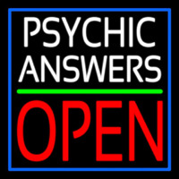 White Psychic Answers Red Open Green Line Leuchtreklame