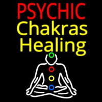 White Psychic Chakras Healing Leuchtreklame
