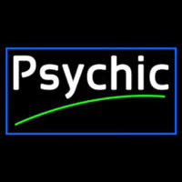 White Psychic Green Line Leuchtreklame