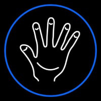 White Psychic Palm And Blue Border Leuchtreklame