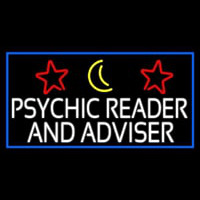 White Psychic Reader And Advisor With Blue Border Leuchtreklame