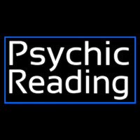 White Psychic Reading And Blue Border Leuchtreklame