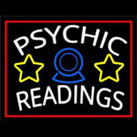 White Psychic Readings Red Border Leuchtreklame