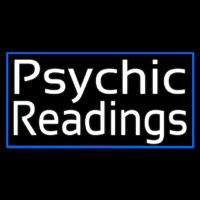 White Psychic Readings With Blue Border Leuchtreklame