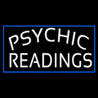 White Psychic Readings With Blue Border Leuchtreklame